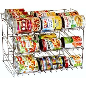 DecoBros Supreme Stackable Can Rack Organizer, Chrome Finish