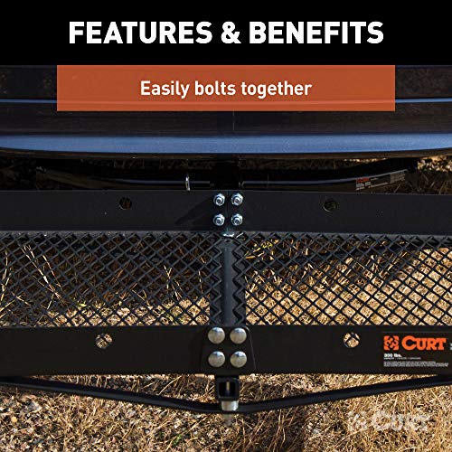CURT 18110 48 x 20Inch Tray Hitch Cargo Carrier, 300 lbs Capacity, 11