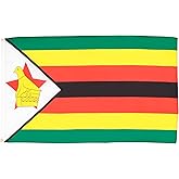 AZ FLAG - Zimbabwe Flag - 2x3 Ft - 100D Polyester Zimbabwean Banner with Two Metal Grommets - Fade Resistant - Vivid Colors - 2' x 3' Feet - 90x60 Cm