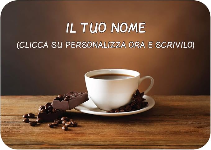 Tovaglietta Americana Segnaposto Personalizzabile Con Il Nome In Microfibra Per La Famiglia Buongiorno Caffe Amazon It Casa E Cucina