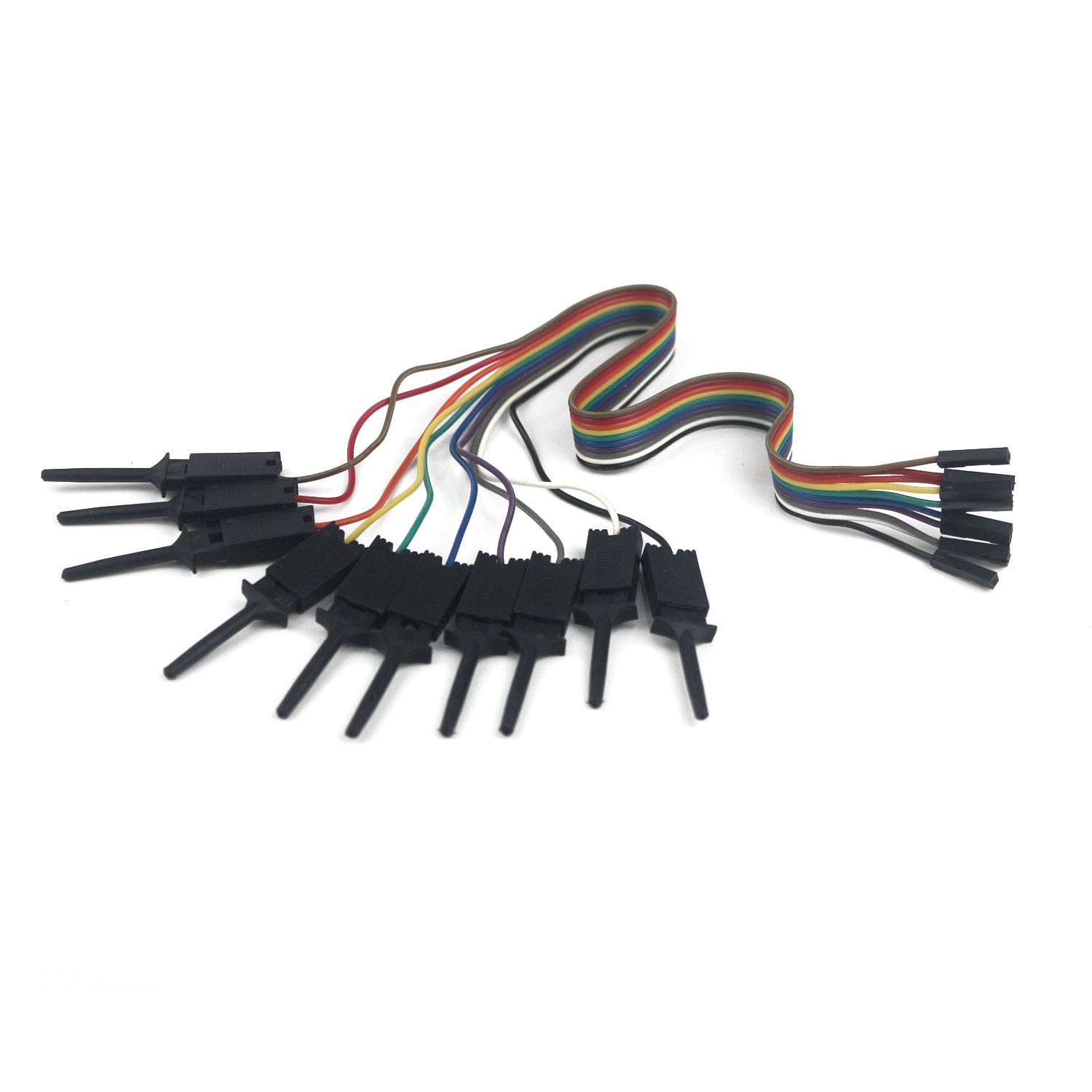 Ytian USB Logic analyzer Test Hook Clip Grabber Jumper Wires & Interface Pins (10pcs, black)
