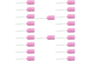 SEIWEI 10 Pieces Shank Mounted Stone Heads 4mm-10mm Abrasive Mounted Stone Grinding Wheel Head Polishing Point Stone Heads Bullet Shape (20pcs, Cylinder, 5mm)