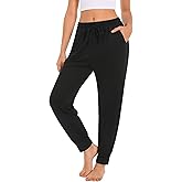 OLIKEME Womens Wide Leg Yoga Pants High Waisted Comfy Casual Loose Pants Workout Plus Size Lounge Sweatpants with Pockets