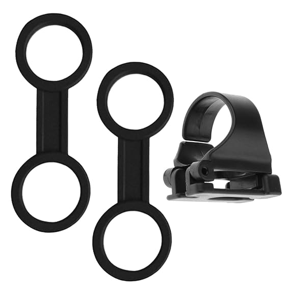 MagiDeal 2pcs Schnorchelhalter Doppelring Silikon + 1pcs Schnorchelhalter Clip Schwarz