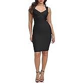 Siena Womens Bandage Knit Sweatheart Neckline Bodycon Mini Dress