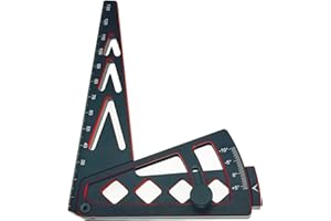 ZHUOYUEFSC RC Car Wheel Height Measuring Multifunctional Ruler Car Camber Gauge Adjustable for 1/10 1/8 RC Crawler(Red Black)