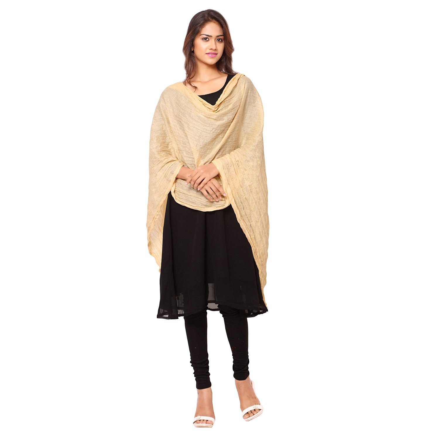 pistaa women's casual plain high quality solid pure cotton 2.25 dupatta stole