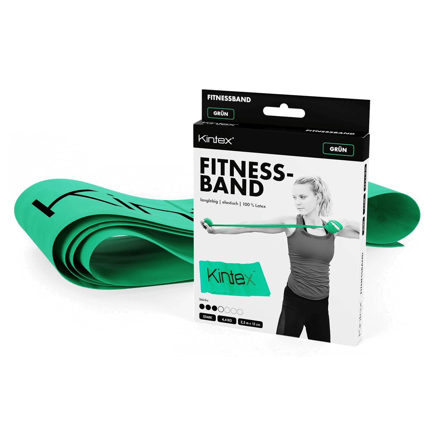 Kintex Fitness Band 2.5m x 15cm Exercise Band 7 Strengths 100% Latex Portable Training Band