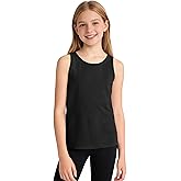 Auranso Girls Tank Tops Cotton Sleeveless Undershirts Athletic Shirts Racerback Dance Outfit Workout Tops