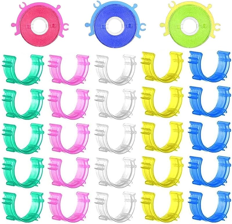 Fibclhaz 100PCS Colorful Sewing Bobbin Clips Holder Tool for Quilting