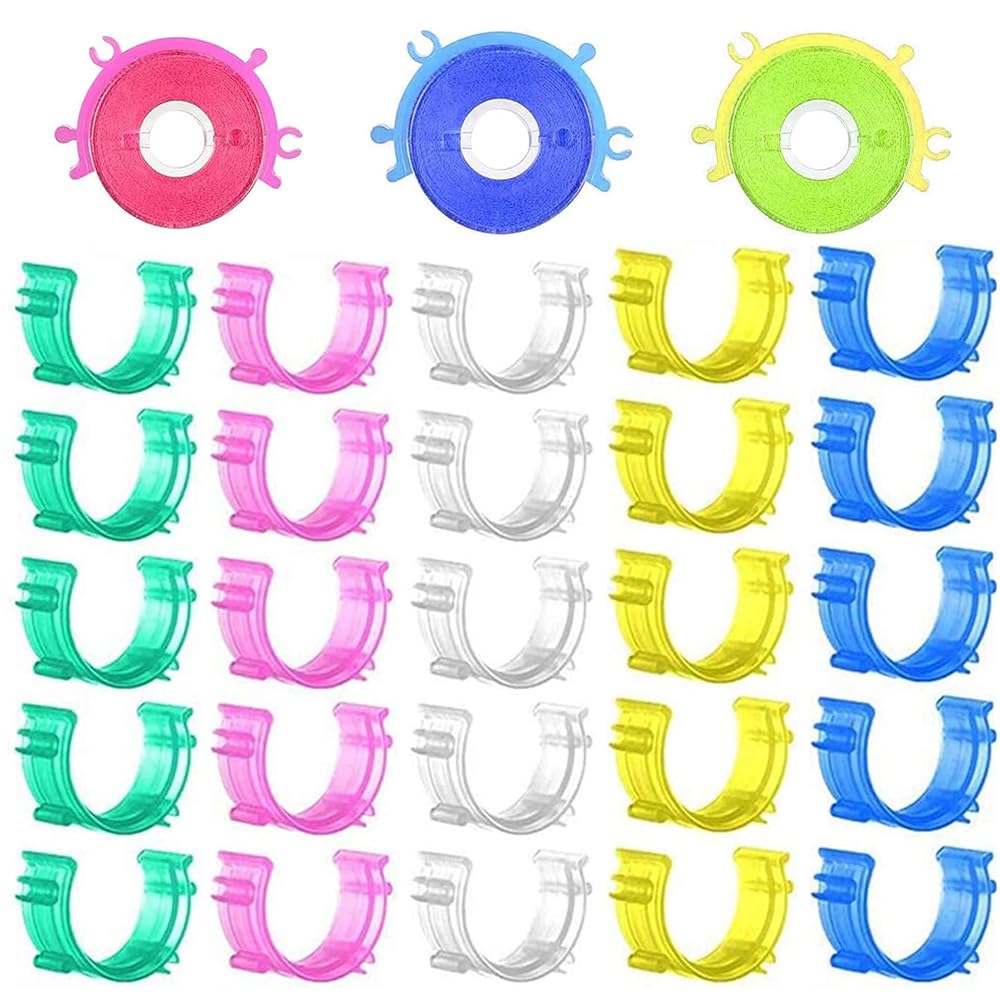 100PCS Sewing Bobbin Small Clips Colorful Thread Clips Holder Tool Plastic Bobbin Holder Clips Sewing Tool Accessory for Embroidery Quilting and Sewing Thread Spool Organizing
