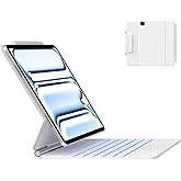 typecase Keyboard Case for iPad Pro 13-inch (M5 2025 / M4 2024), Magic Keyboard with 11 Colors Backlight, Keyboard Case with Pencil Holder, Multi-Touch Trackpad, Easy-Set Magnetic Stand, White