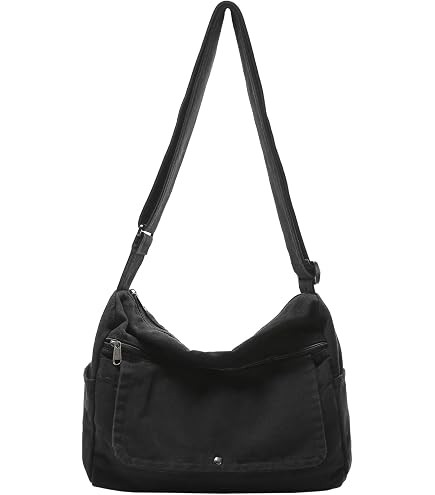 Amazon.com: Large Canvas Messenger Bag with Multiple Pockets for