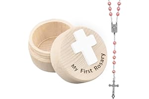 AZBUK Catholic Baptism Gifts for Girl, My First Rosary and Keepsake Box, Rosary Catholic Gift for Girl, Holy First Communion Rosary Christian Gifts Catholic Baptism Gifts for Baby Birthday Baby Shower
