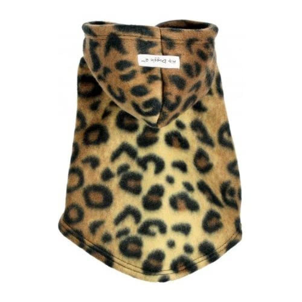 Hip Doggie HD 7PFLP XL Leopard Polar Fleece dog hoodie, XL