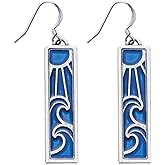 DANFORTH - Wavesong Dangle Earrings - Pendant 1½ inches Tall and 7/16 inch Wide - Surgical Steel Wires - Made in the USA