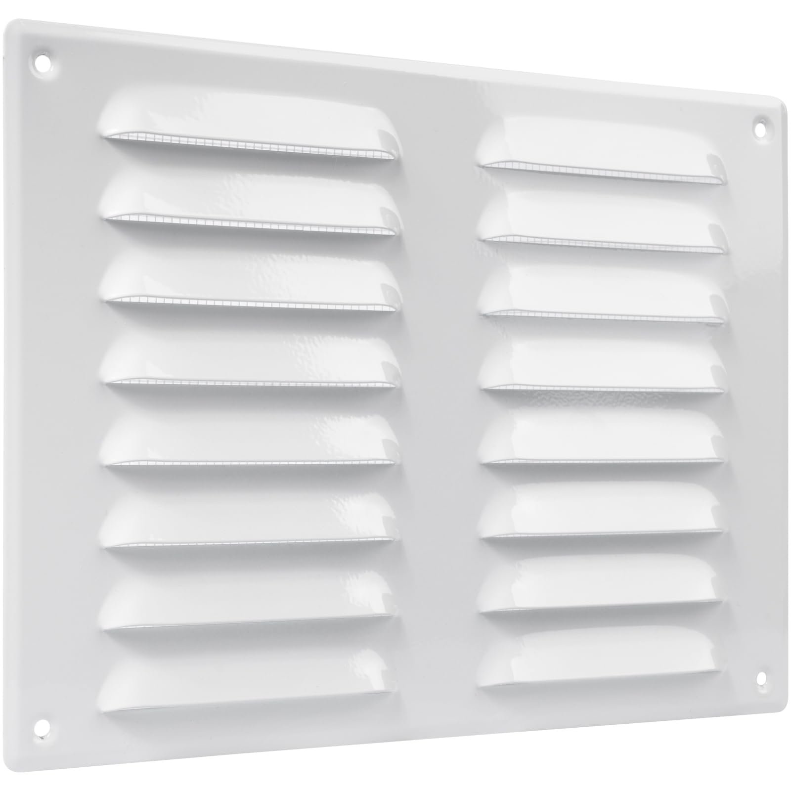 Vent Systems 260 x 190 mm / 10" x 8" Inch White Vent Cover – Galvanised Steel Air Return Louvre Grill with Protective Mesh Screen – HVAC Grille for Wall or Ceiling Register for Home Improvement