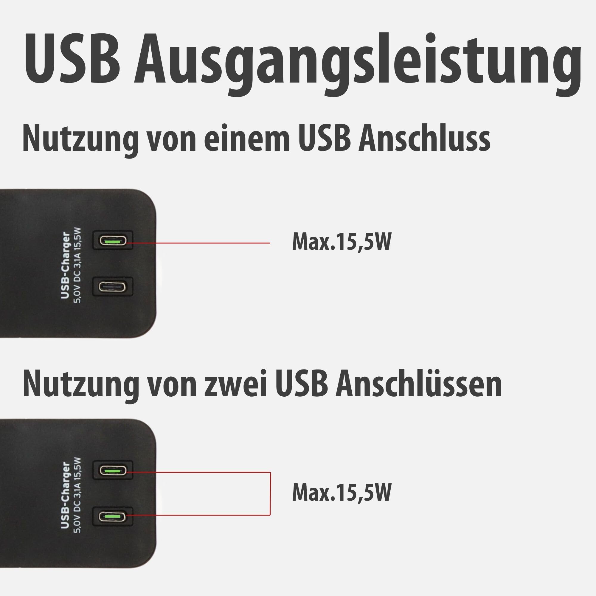 Brennenstuhl Ecolor Steckdosenleiste 4-Fach mit USB-Ladebuchse (Mehrfachsteckdose mit 2X USB C, Schalter und 1,5m Kabel) weiß/schwarz 4