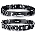 VNOX Personalized Religious Jewelry-Engraved Inspirational Christian Faith Bible Verse Quote Wristbands Elegant Link Bracelet Encouragement Gift,Cassic Watch Band Strap Design