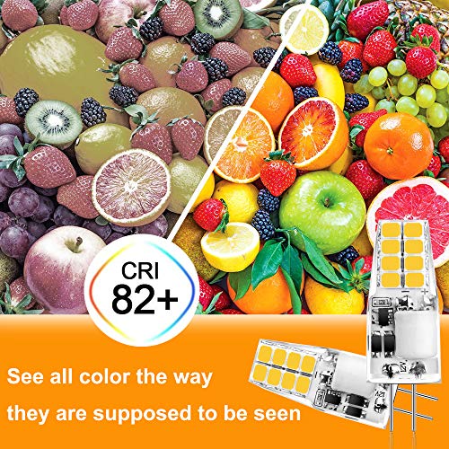 Sylvwin G4 LED Lampadina,3W Lampade LED Equivalente a 35W Lampadine Alogene,Bianco Caldo 3000K,350LM,12V AC/DC Angolo del Fascio 360°,Lampada LED G4 Senza Sfarfallio,Non Dimmerabile,10 Pezzi