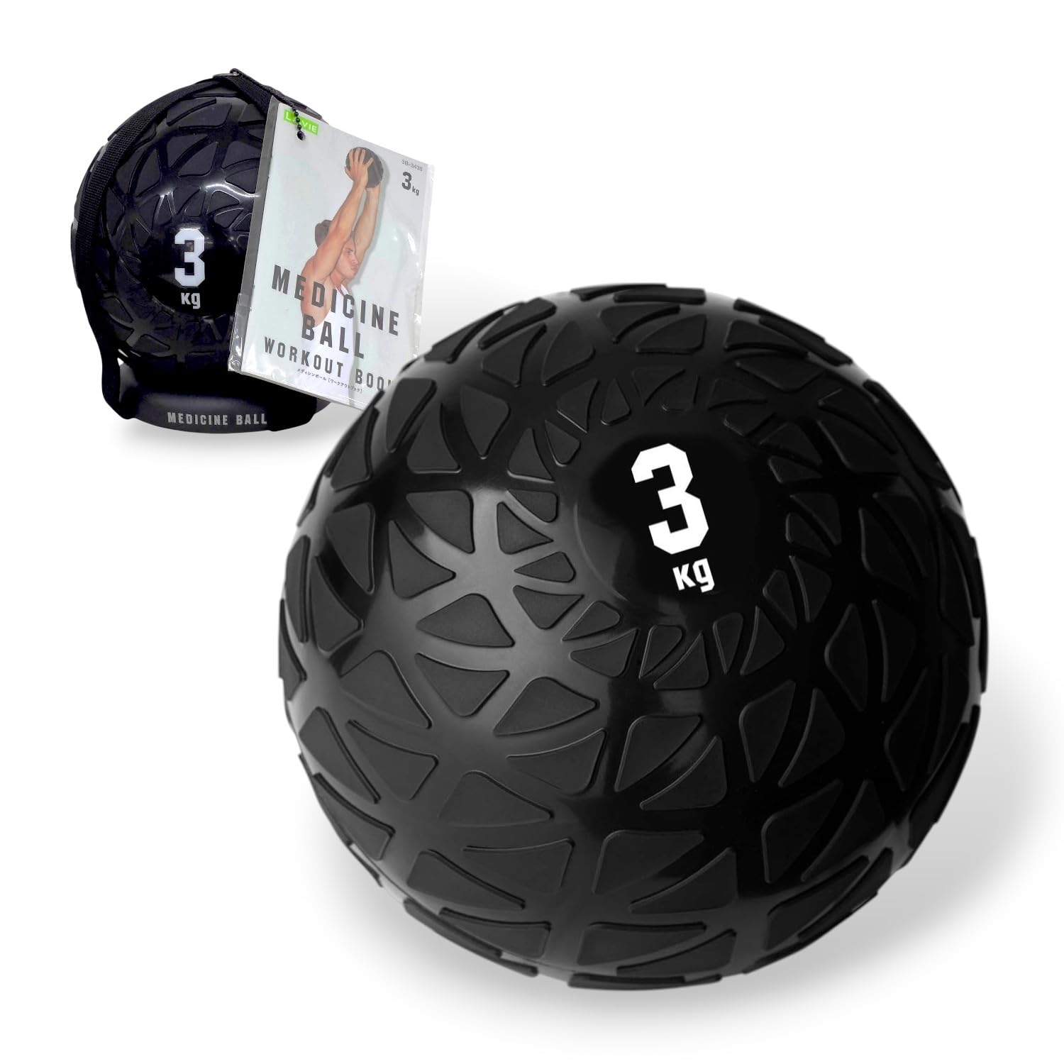 La-VIE(ラヴィ) メディシンボール 3kg トレーニングマニュアル付き 台座付き 3B-3435 【メーカー純正品】商品画像