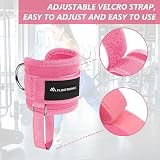 Flintronic 2Pcs Ankle Straps for Cable Machine with D-Rings Pink view 3