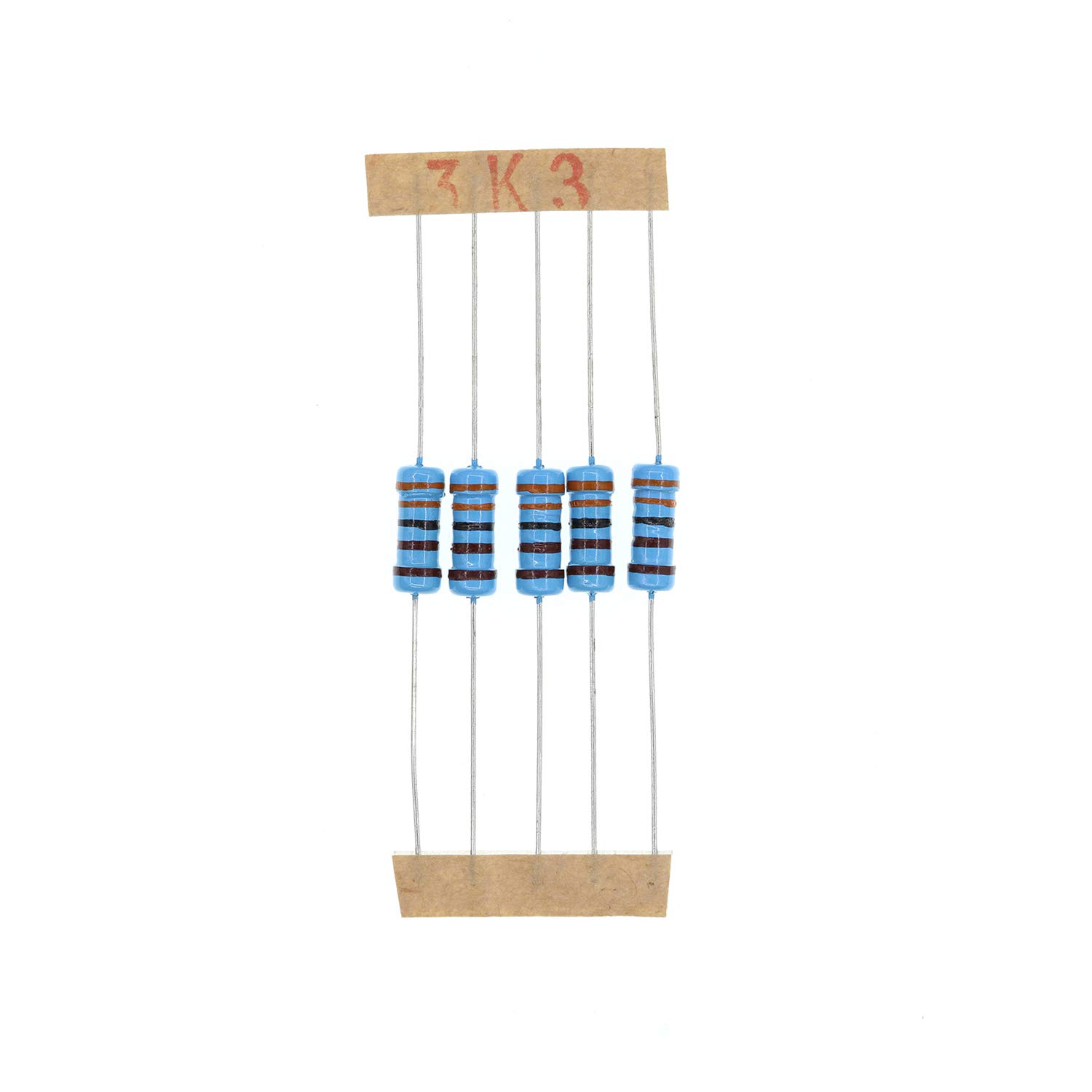 HUABAN 100PCS 1 Watts 1W 3K3 Ohm 1% Metal Film Resistor