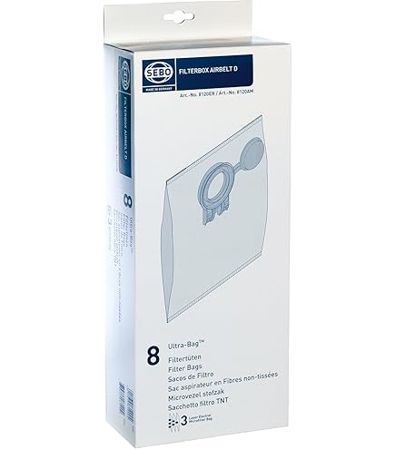 8 sacchetti originali Sebo per aspirapolvere Sebo Airbelt E1 e E3 tutti