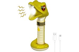 AUKSKY Rechargeable Snake Flashlight with Hissing & Music for Kids Camping Gear Toddler Handheld Flashlight for Kids, Christmas Lights for 3 4 5 6 7 8 Years Old Boys Girls