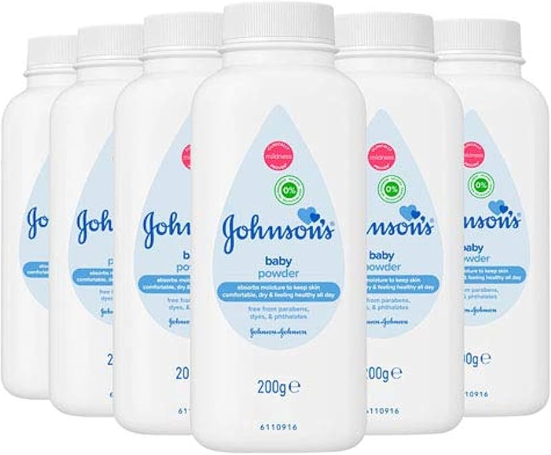 Johnson's Baby Powder Talc 200 g Pack of 6 | Gentle Skin Care