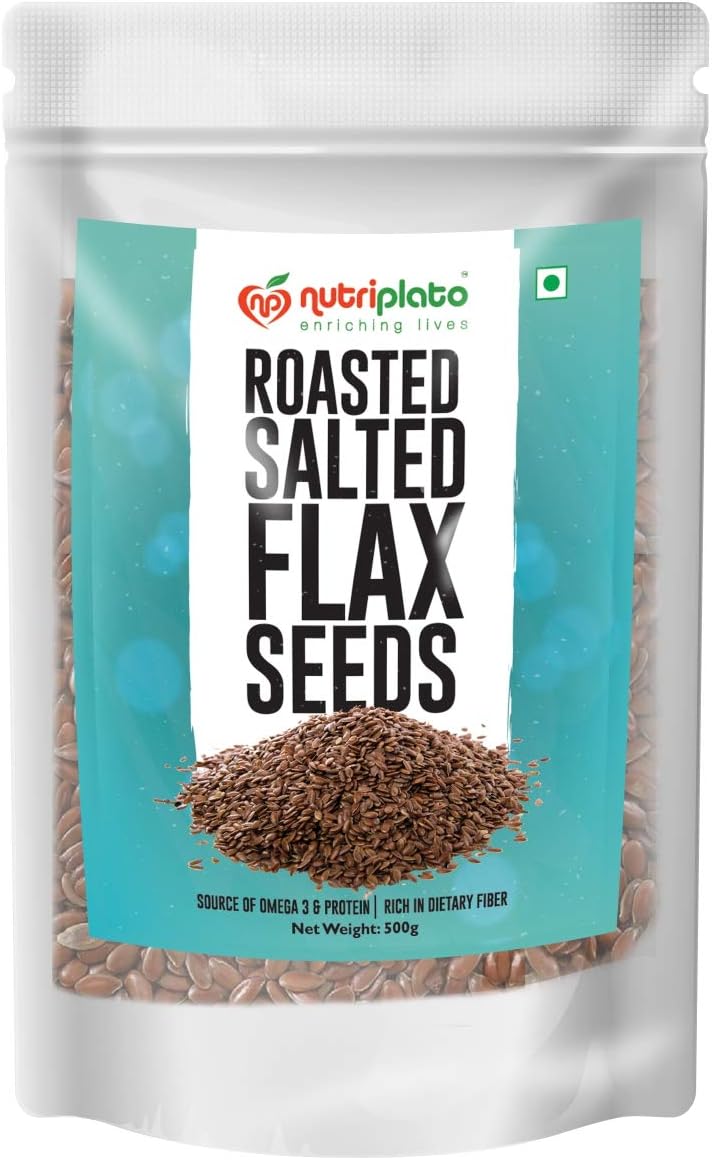 Nutriplato-enriching lives Roasted Salted Flax Seeds, 500g