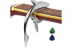 Imelod Guitar Capo for Acoustic and Electric Guitar Shark Capo Zinc Alloy with Good Hand Feeling, No Fret Buzz and Durable(Si