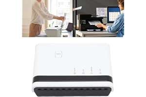 ciciglow Wireless Print Server, Wireless Network Print Server, Multi Modes, 10/100Mbps, Support 4 USB Printers, for 7 8 10 11