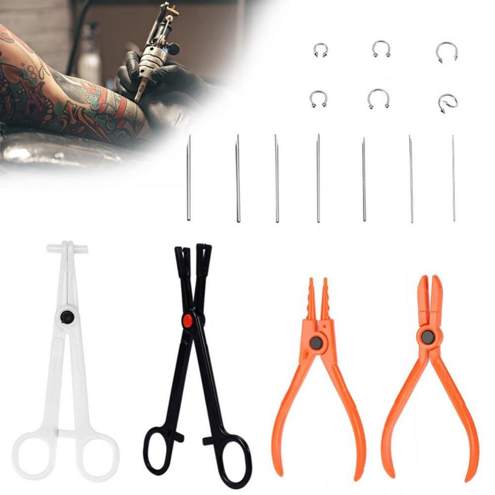 6Pcs Body Piercing Kit Stainless Steel 12G, 13G, 14G, 15G, 16G, 18G