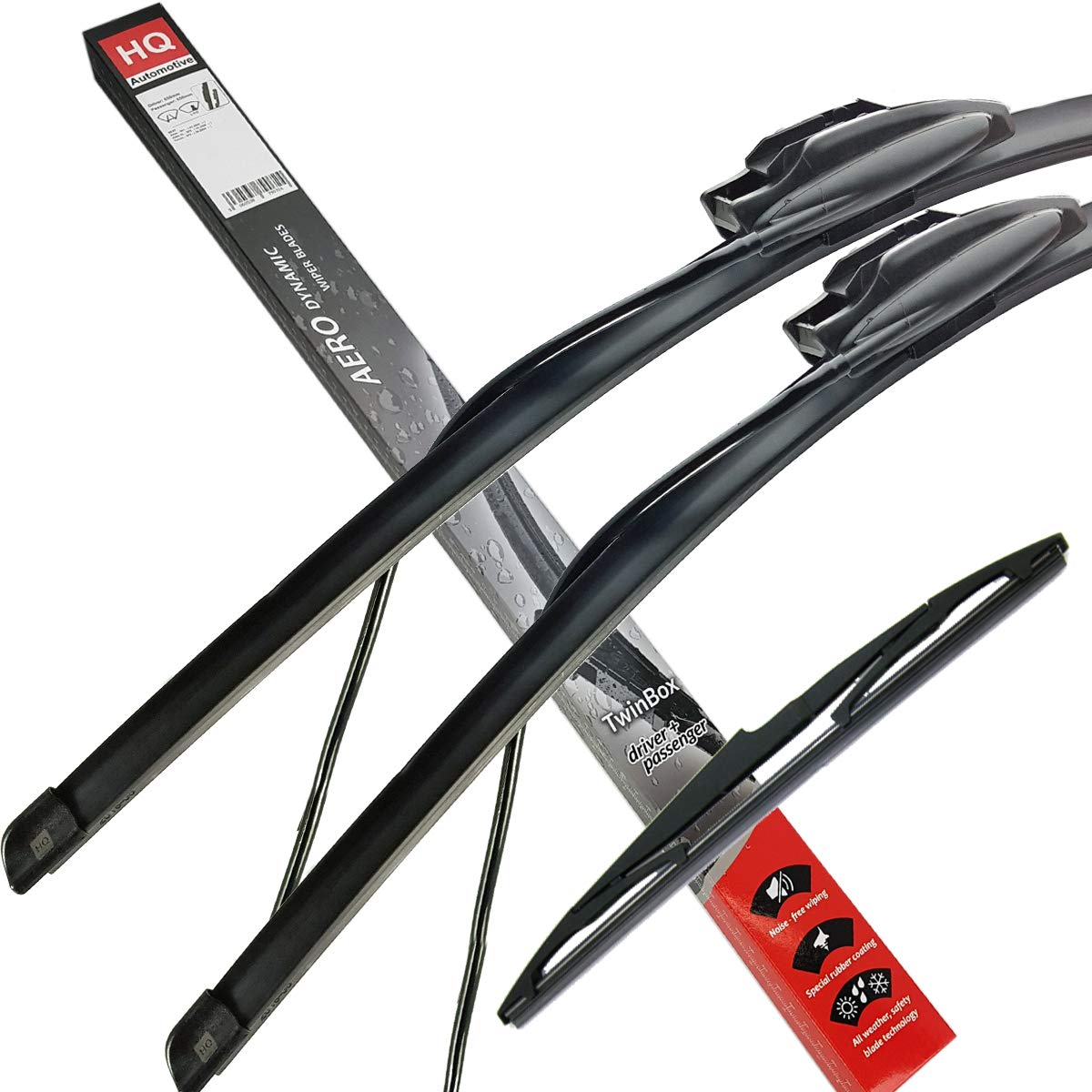 HQ AUTOMOTIVE Windscreen Wiper Blades 3pcs Kit for MERCEDES MK5 W638 T0N, Vito 1995-2003, KIA Carnival MK1 UP, Sedona, NISSAN Serena C23M, Vanette Cargo ADJ22-621|HQ16, Fits 1992-2006 Models