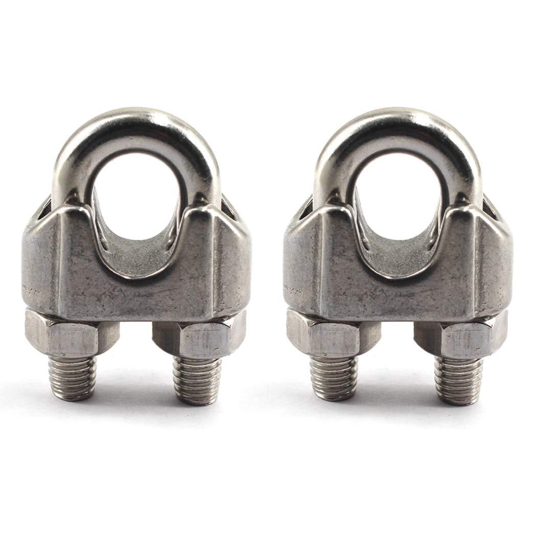 M12 Wire Rope Clip 304 Stainless Steel Cable Clamp U bolt Fastener (Pack of 2)