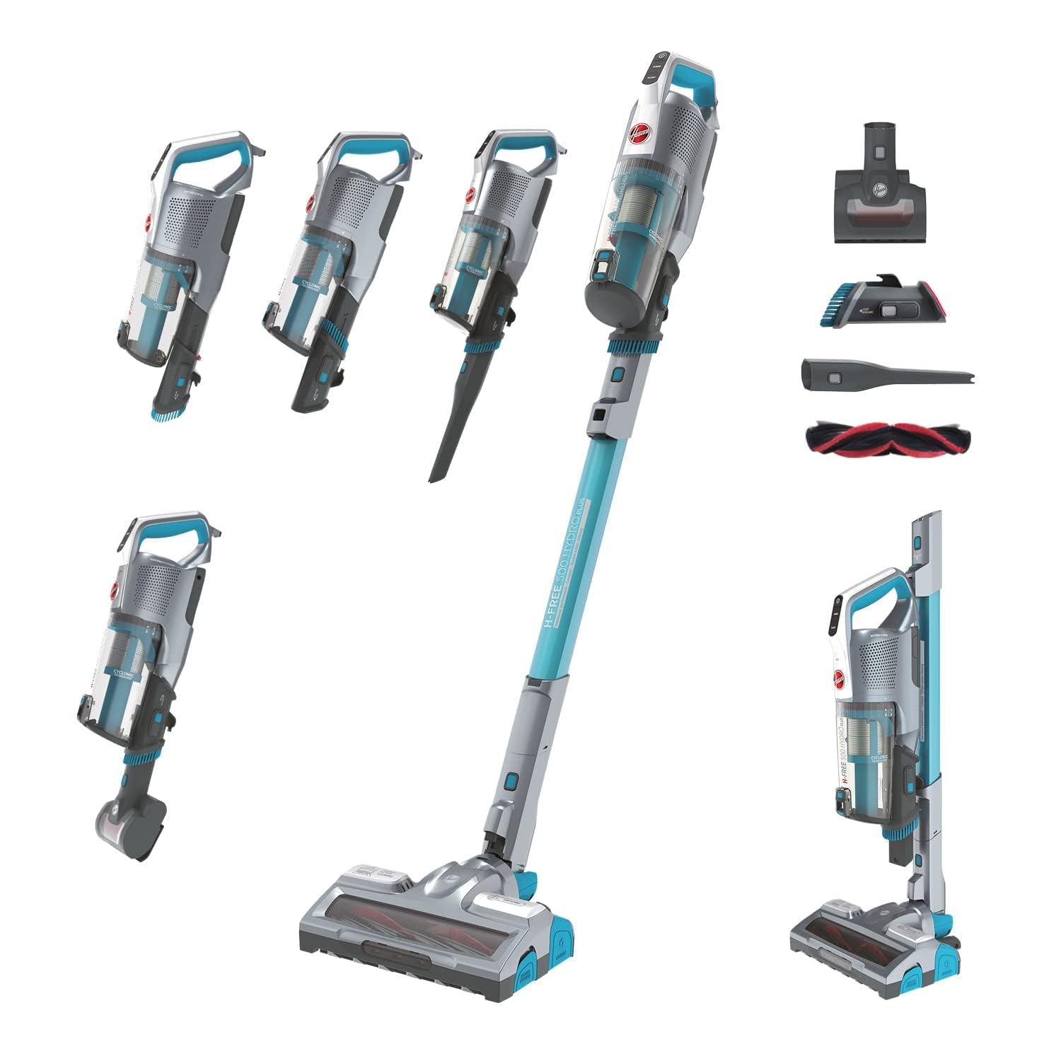 Hoover Hf522Ysp Aspirateur Balai Sans Fil 3-En-1, Batterie Lithium 22V, 45 Minutes D'Autonomie, Brosse Exclusive Aspire Et Lave, Puissant Moteur Direct Impulse, Rangement Compact 69Cm