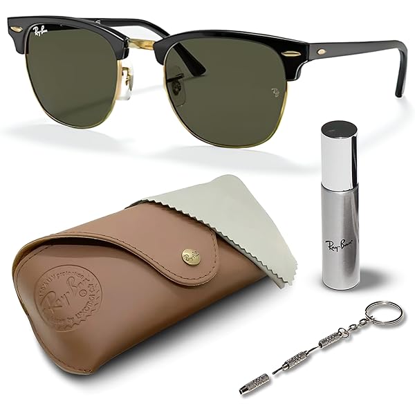 小物 Ray-Ban CLUBMASTER CLUBMASTER OVERSIZED Sunglasses in Black and Polarized Blue