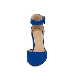 DREAM PAIRS Womens Royal Blue Suede High Heel