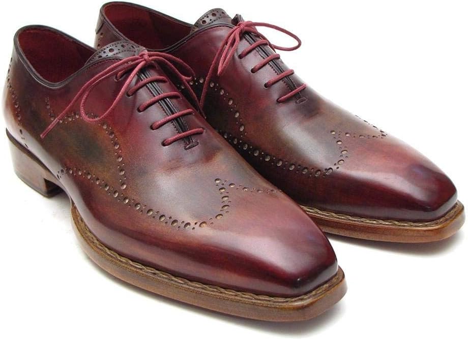 Paul Parkman Wingtip Oxford Goodyear Welted Bordeaux & Camel (ID#087LX)