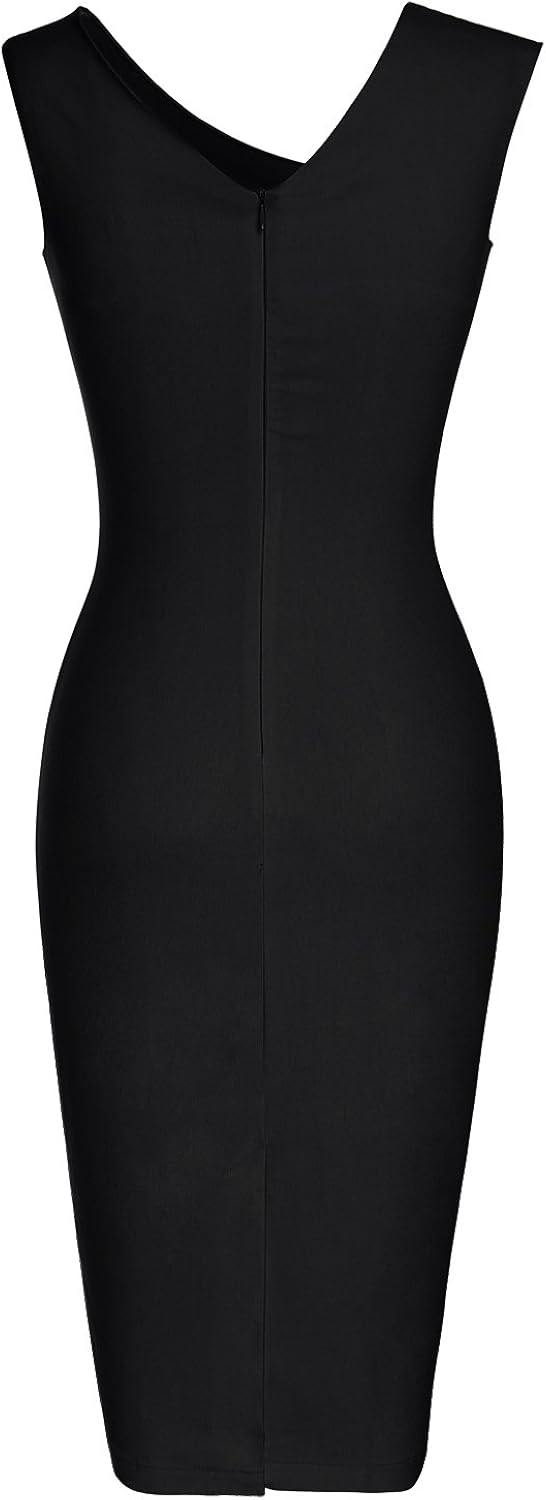 MUXXN Women's Retro 1950s Style Sleeveless Slim Business Pencil Dress: Clothing