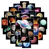 50 Packs Universe Planets Stickers Water Bottles