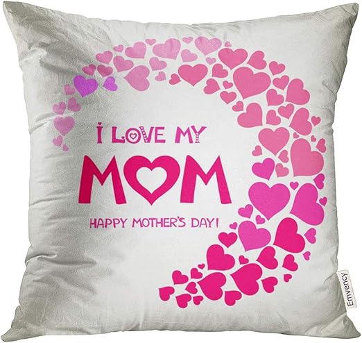 Amazon Com Tomkeys Throw Pillow Cover Gray Women I Love My Mom