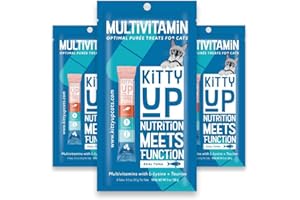 Kitty Up Lickable Cat Treats -Real Tuna Multivitamin Puree with Lysine & Taurine for Indoor Cats | Grain-Free, Squeeze Tube (12 Pack)