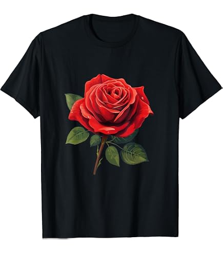 Amazon.com: Women's Cute Graphic Rose Tops I Cute Red Rose T-Shirt