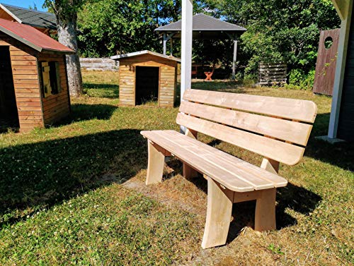 Mega Holz 3-Sitzer Gartenbank aus massiver Kiefer 118 cm | Holzbank Parkbank Balkonbank – Bild 3