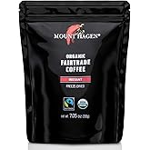 Mount Hagen Organic Freeze-Dried Instant Coffee, Medium Roast, 7.05oz | Medium Roast Arabica Coffee, Smooth Low Acid Flavor, USDA Organic &amp; Fair Trade, Resealable Refill Pouch