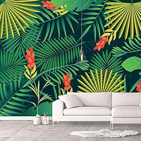 Wall Murals for Bedroom Green Plants Animals Removable Wallpaper Peel and Stick Wall Stickers - 66x96 inches