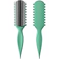 AM8:00 Curl Defining Brush,9Rows Premium Styling Hairbrush for Curly Hair, Enhances Curls Definition & Separation, (Green)