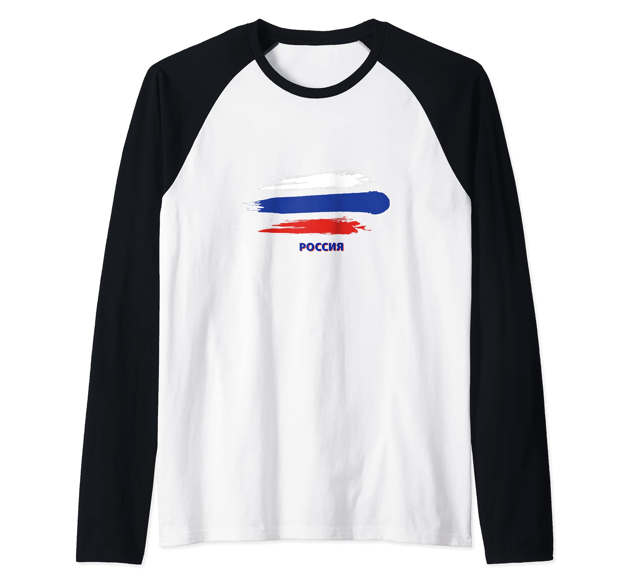 Flag Russia Raglan Baseball Tee
